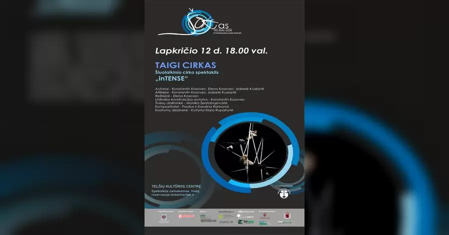 Pirkti bilietus Šiuolaikinio cirko spektaklis „inTENSE“ Telšiai, Telšių kultūros centras Lapkritis 12