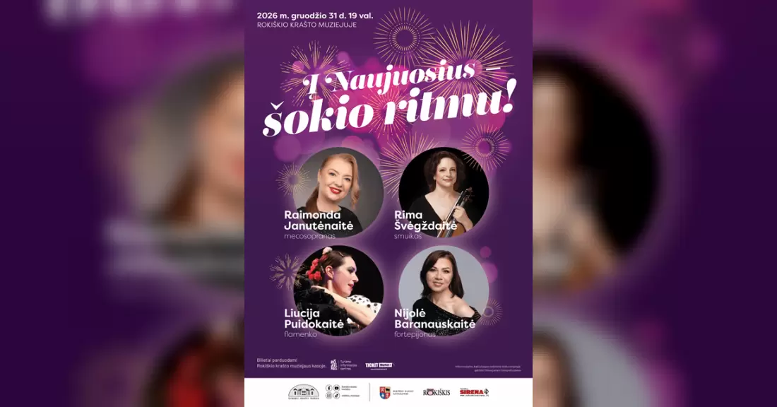 Pirkti bilietus Koncertas Į NAUJUOSIUS - ŠOKIO RITMU! Rokiškis, Rokiškio krašto muziejus Gruodis 31