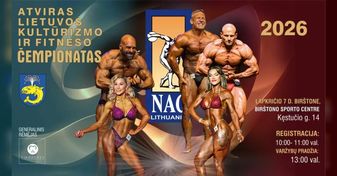 Pirkti bilietus Atviras Lietuvos kultūrizmo ir fitneso čempionatas Birštonas, Birštono sporto centras Lapkritis 07