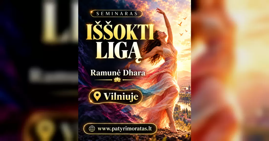 Pirkti bilietus Iššokti savo ligą – šokio–judesio terapijos ciklas su Ramune Dhara Vilnius, J. Basanavičiaus g. 29A – 59 aud. Spalis 01 - Lapkritis 29