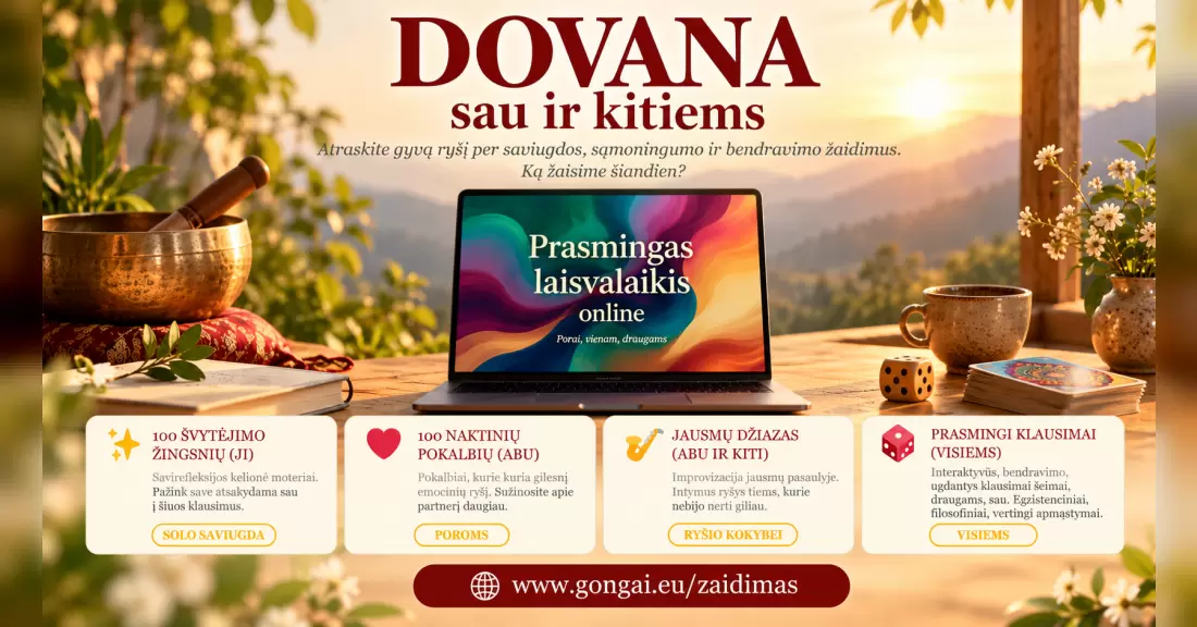 Pirkti bilietus Prasmingas laisvalaikis online – nemokamas penktadienio vakaras Vilnius, Online/Zoom Gruodis 04