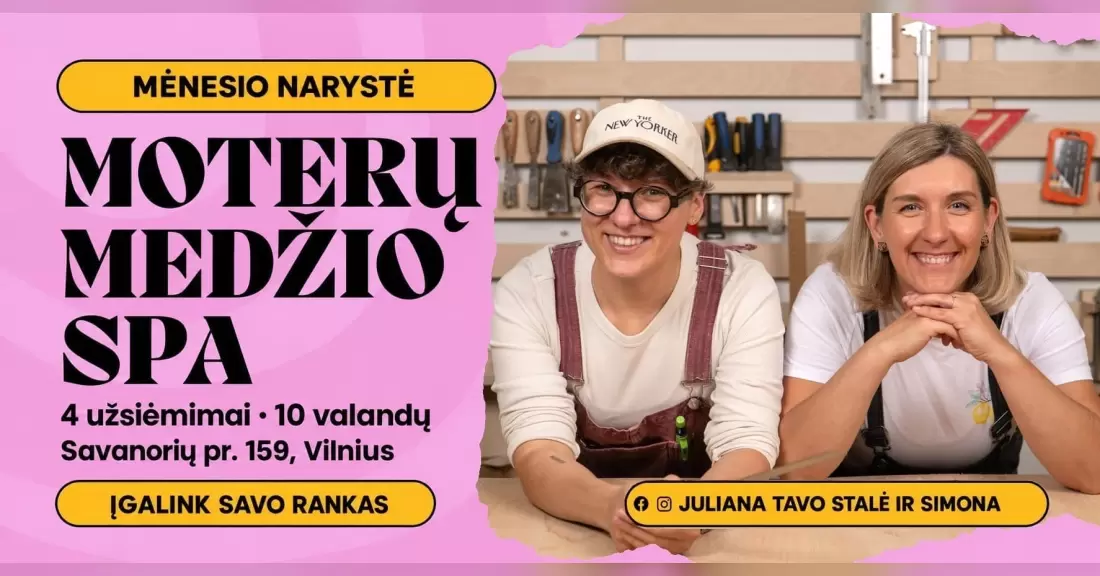 Pirkti bilietus Moterų medžio SPA | mėnesio narystė Vilnius, Savanorių pr. 159-1 Spalis 05-29