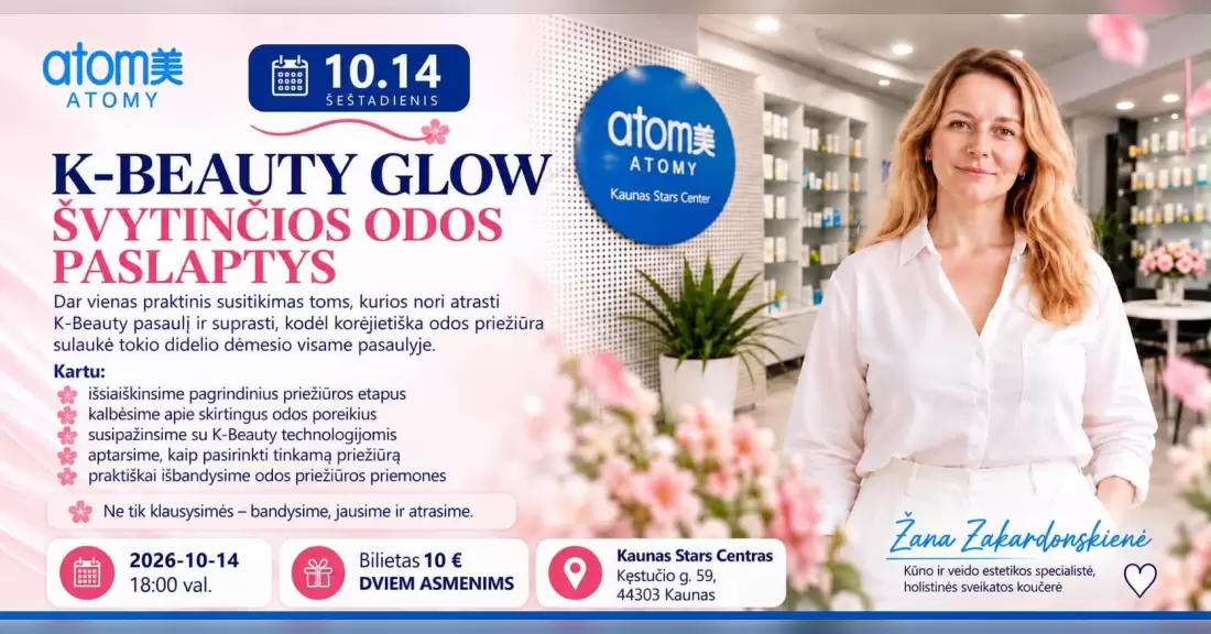 Pirkti bilietus 10.14 | K-BEAUTY GLOW | ŠVYTINČIOS ODOS PASLAPTYS Kaunas, Kęstučio g. 59 Spalis 14