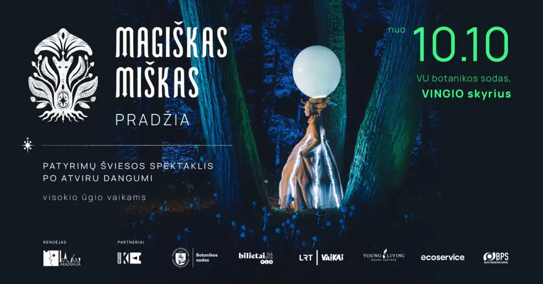 Pirkti bilietus MAGIŠKAS MIŠKAS. PRADŽIA - patyrimų spektaklis visokio ūgio vaikams Vilnius, VU Botanikos sodas. Vingio skyrius Spalis 23