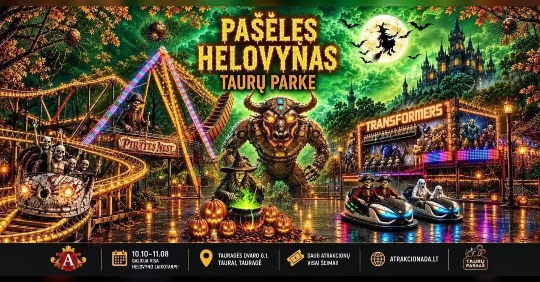 Pirkti bilietus Pašėlęs Helovynas Taurų Parke Tauragė, Taurų nuotykių parkas Spalis 10 - Lapkritis 08