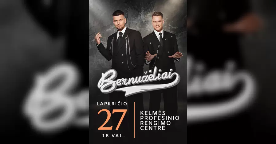 Pirkti bilietus Grupė Bernužėliai | Kelmė Kelmė, Kelmės profesinio rengimo centro salė Lapkritis 27