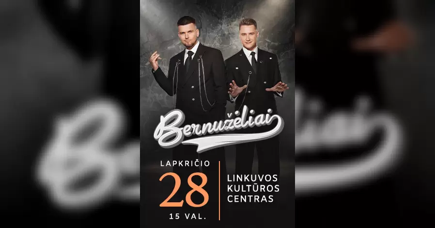 Pirkti bilietus Grupė Bernužėliai | Linkuva Linkuva, Linkuvos kultūros centras Lapkritis 28