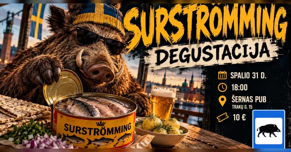 Pirkti bilietus Surströmming degustacija Vilnius, Šernas pub Spalis 31