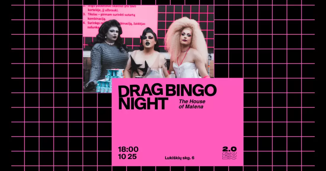 Pirkti bilietus Drag Bingo | The House of Malena – Lukiškių kalėjimas 2.0 Vilnius, Lukiškių kalėjimas 2.0 Spalis 25