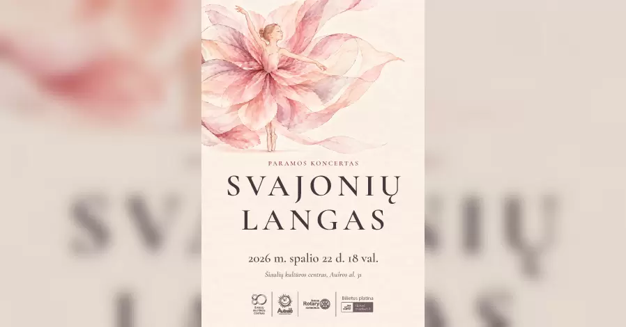 Pirkti bilietus Paramos koncertas „Svajonių langas“ Šiauliai, Šiaulių kultūros centras Spalis 22