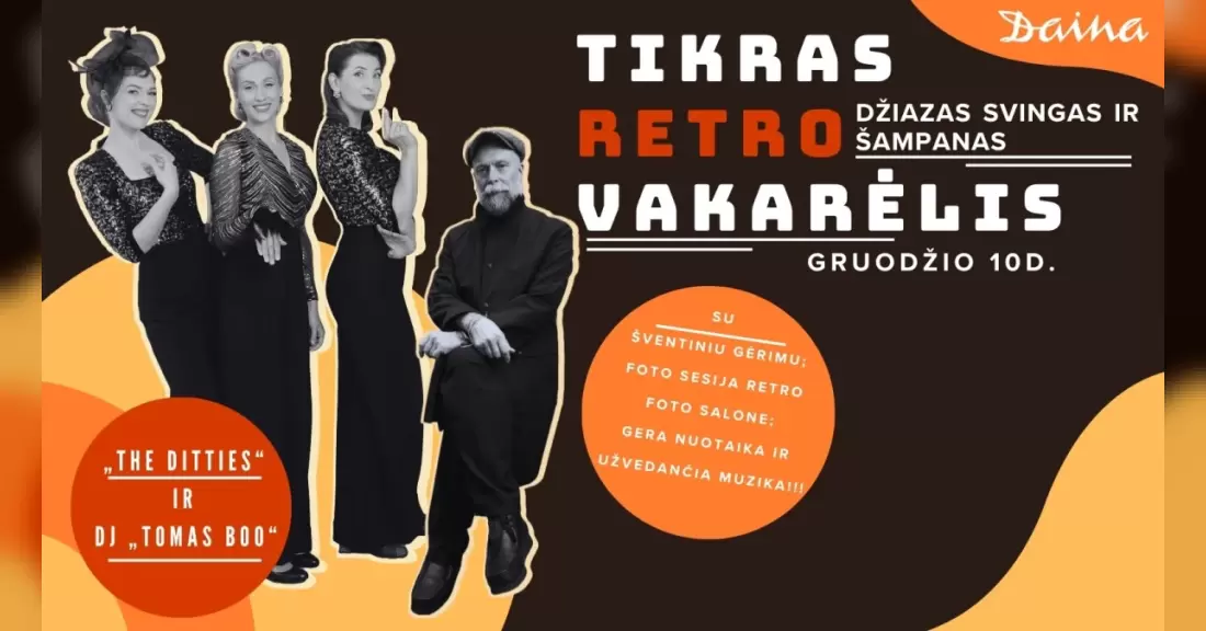 Pirkti bilietus Tikras Retro vakarėlis Kaunas, Daina Gruodis 10