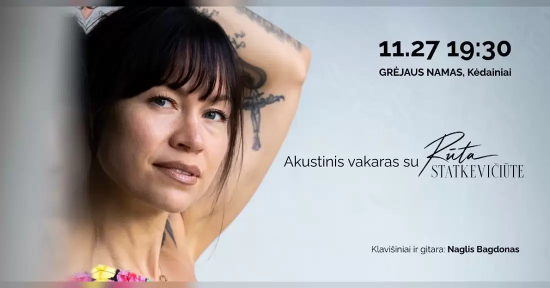 Pirkti bilietus Akustinis vakaras su Rūta Kėdainiai, Grėjaus namas Lapkritis 27