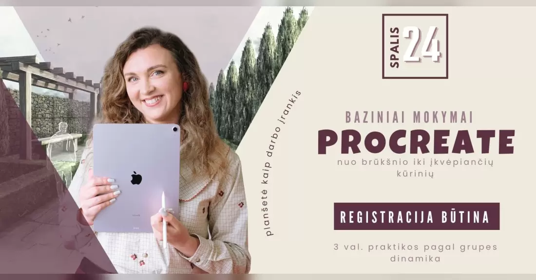 Pirkti bilietus Procreate piešimo kursas pradedantiesiems Vilnius, Šaltinių g. 20 -17 Spalis 24