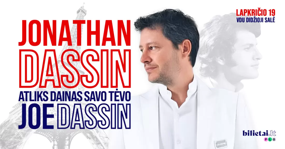 Pirkti bilietus JONATHAN DASSIN atliks dainas savo tėvo JOE DASSIN Kaunas, VDU didžioji salė Lapkritis 19