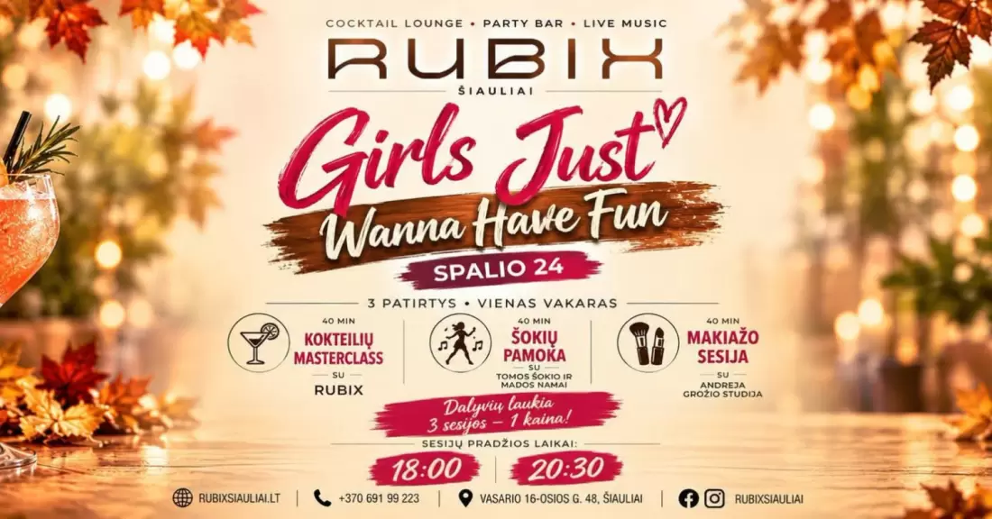 Pirkti bilietus Girls Just Wanna Have Fun | RUBIX Siauliai Šiauliai, RUBIX Šiauliai Spalis 24
