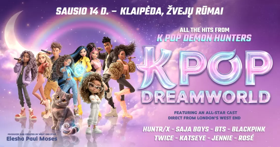Pirkti bilietus (Klaipėda) K-Pop Dreamworld: The Ultimate K-Pop Show Klaipėda, Kultūros centras Žvejų rūmai 2027 Sausis 14