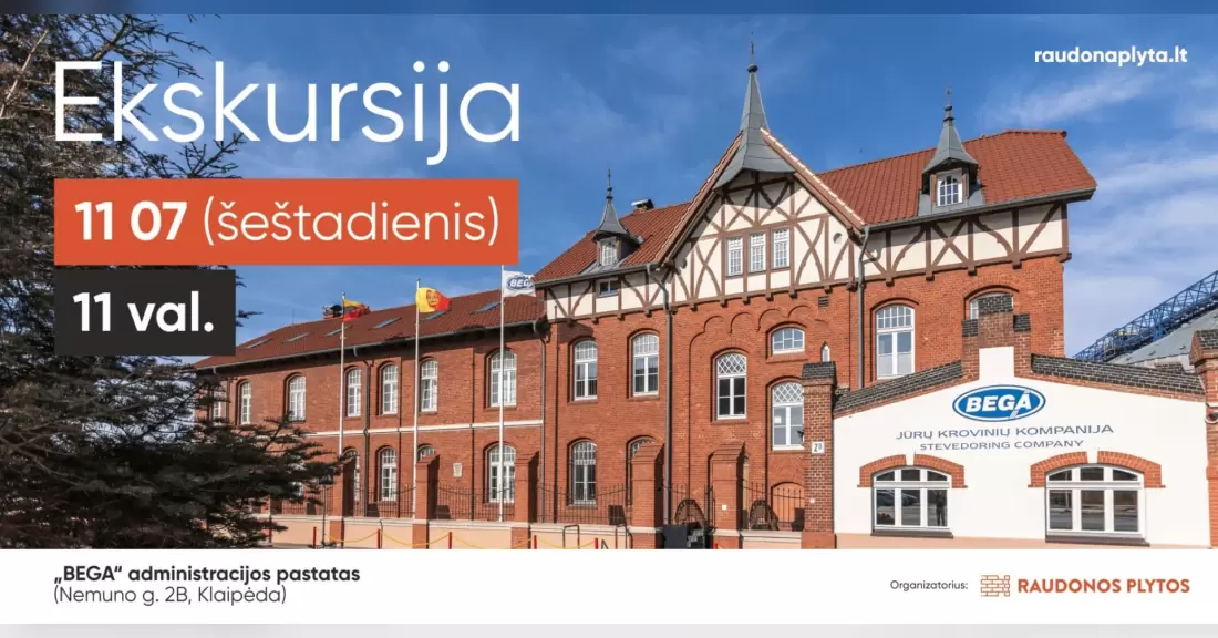 Pirkti bilietus Ekskursija „Klaipėdos raudonų plytų istorijos: BEGA“ Klaipėda, Nemuno g. 2B Lapkritis 07