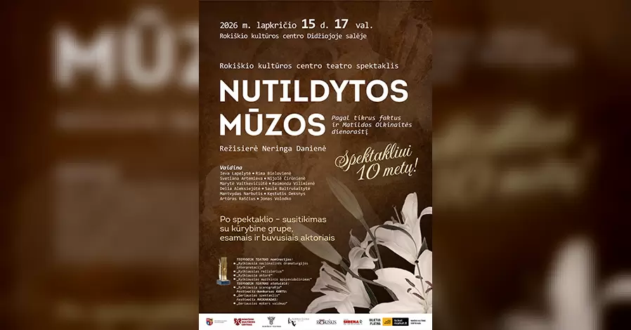 Pirkti bilietus Spektaklis NUTILDYTOS MŪZOS Rokiškis, Rokiškio kultūros centras Lapkritis 15