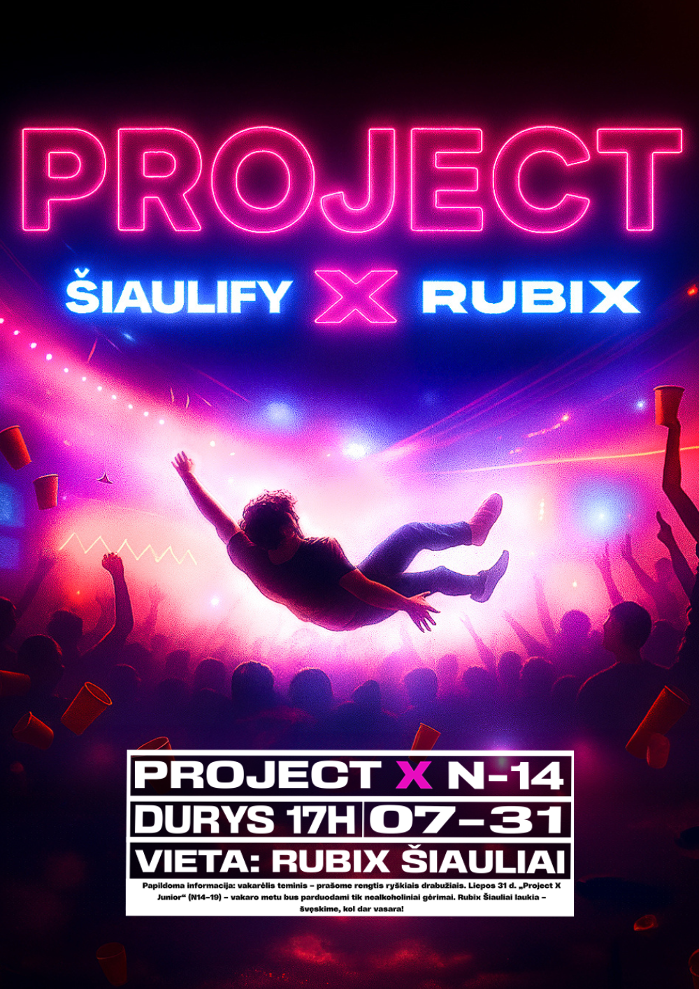 Pirkti bilietus Siaulify x RUBIX // Project X // JUNIOR Vilnius, Muzikos stotis Liepa 31