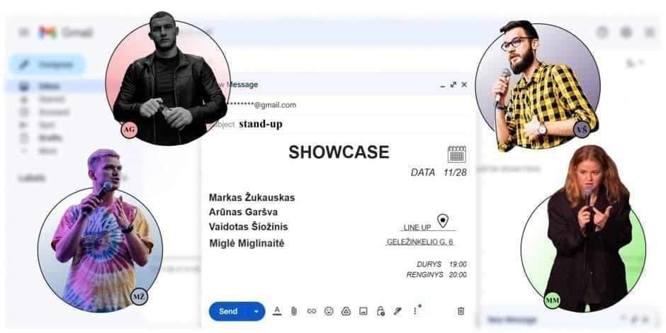 Pirkti bilietus Stand Up SHOWCASE Vilnius Vilnius, Line Up Lapkritis 28