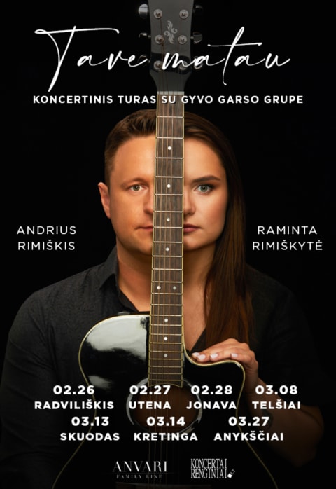 Buy tickets Andrius Rimiškis ir Raminta Rimiškytė „Tave matau“ | Telšiai Telšiai, Telšių kultūros centras March 08