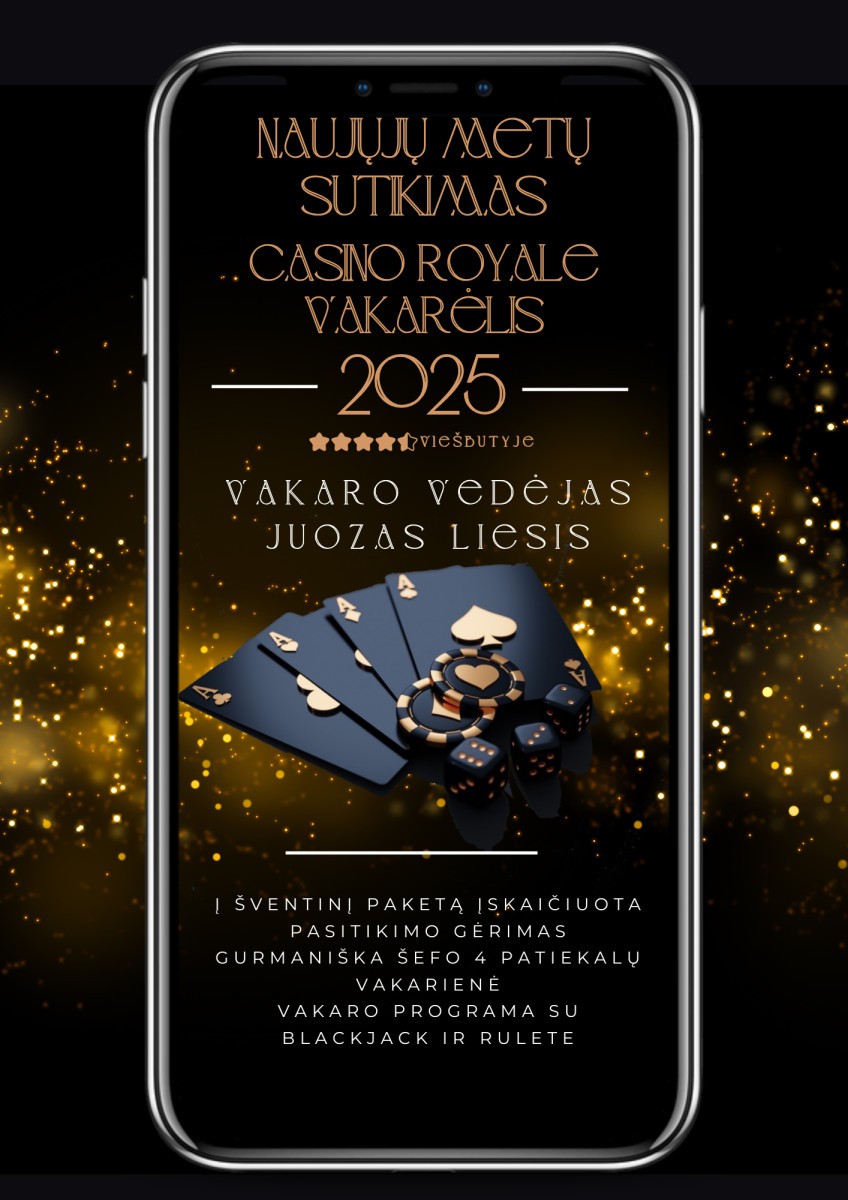 Pirkti bilietus NAUJŲJŲ METŲ SUTIKIMAS CASINO ROYALE VAKARĖLIS SU JUOZU LIESIU Klaipėda, Mercure Klaipėda city viešbutis Gruodis 31 - Sausis 01