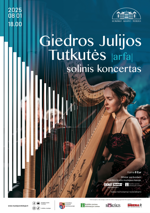 Pirkti bilietus Giedros Julijos Tutkutės (arfa) solinis koncertas Vilnius, Lietuvos nacionalinė filharmonija Rugpjūtis 01