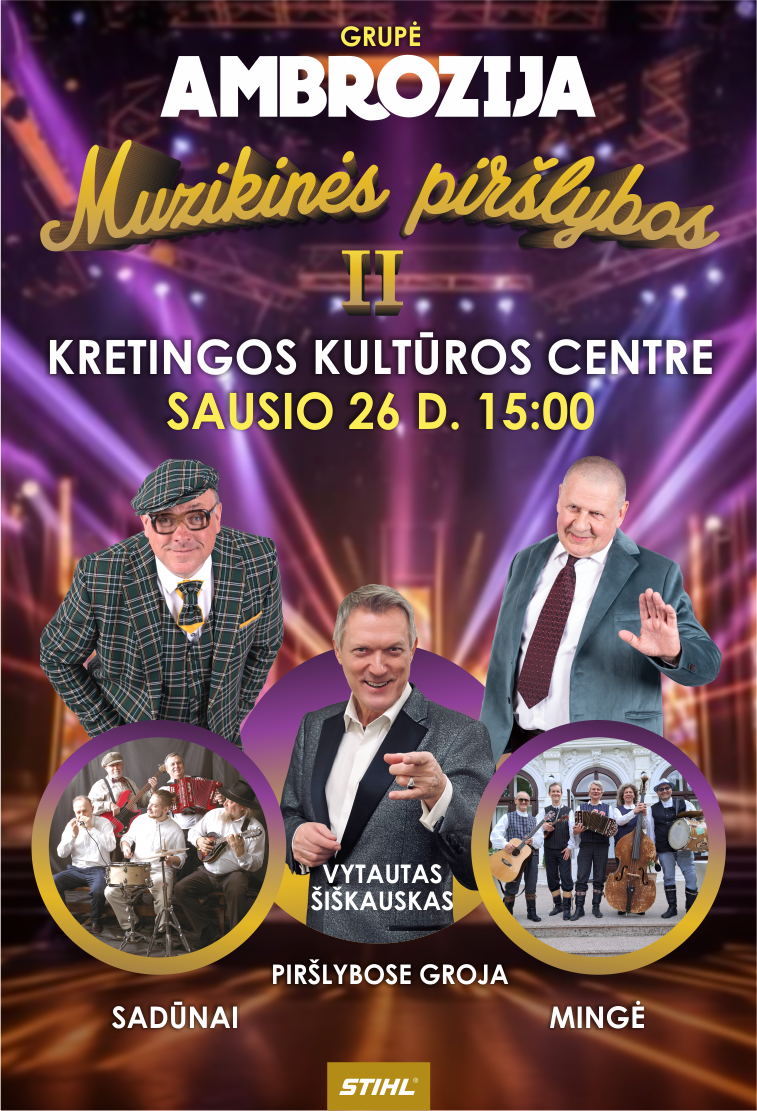 Pirkti bilietus Grupė AMBROZIJA. MUZIKINĖS PIRŠLYBOS 2 Kretinga, Kretingos kultūros centras Sausis 26