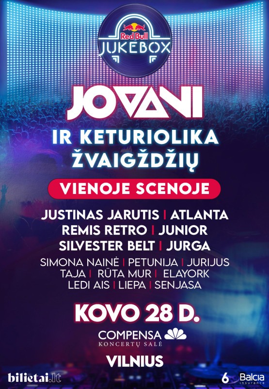 Pirkti bilietus Red Bull Jukebox su JOVANI Vilnius, COMPENSA koncertų salė Kovas 28