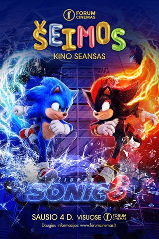 Купить билеты ŠEIMOS SEANSAS: Ežiukas Sonic 3 (dubliuotas) Vilnius, Forum Cinemas Vingis Январь 04