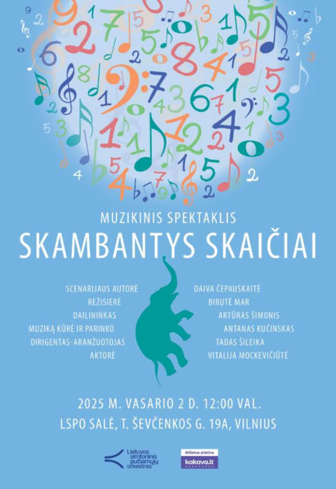 Pirkti bilietus MUZIKINIS SPEKTAKLIS „SKAMBANTYS SKAIČIAI“ | LSPO Vilnius, Lietuvos simfoninis pučiamųjų orkestras Vasaris 02
