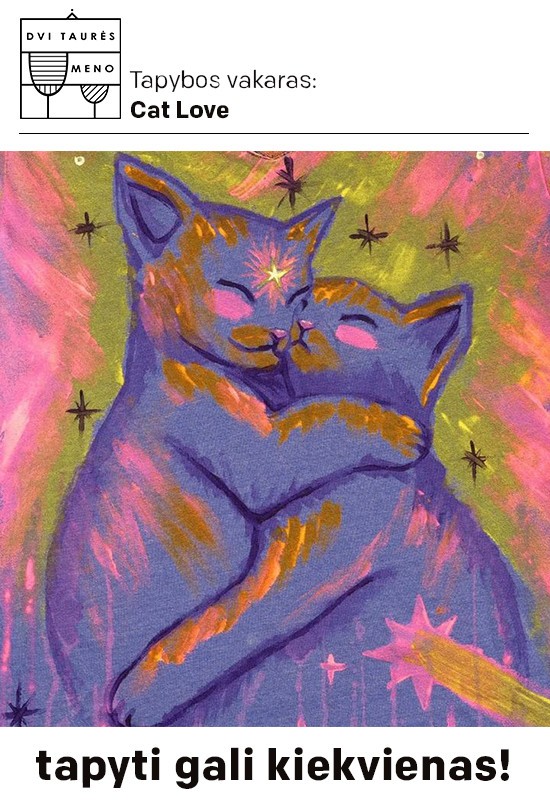 Pirkti bilietus Meilės vakaras su tapyba: Cat Love Vilnius, Dvi taurės meno tapybos studija - dvaras Vasaris 14