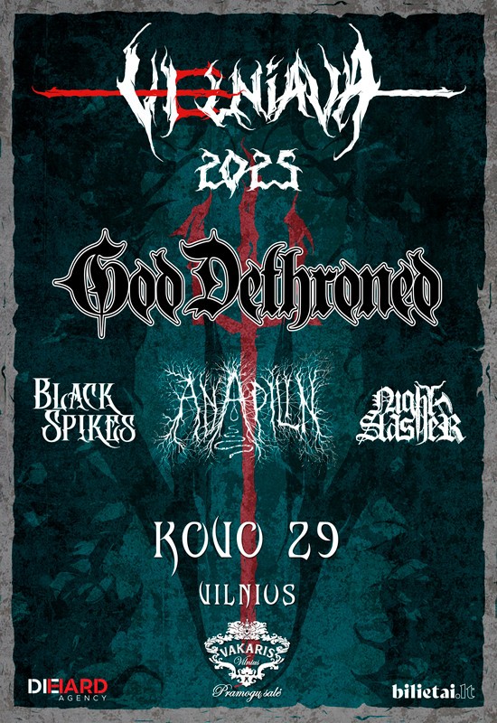 Pirkti bilietus VELNIAVA'2025: God Dethroned, Anapilin, Night Slasher, Black Spikes Vilnius, Pramogų salė VAKARIS Kovas 29