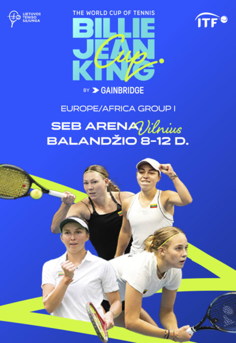 Pirkti bilietus BILLIE JEAN KING TAURĖ – moterų teniso komandinio pasaulio čempionato turnyras Vilnius, SEB Arena Balandis 08