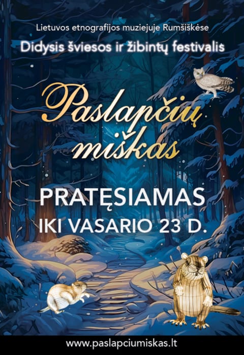 Pirkti bilietus Didysis šviesos ir žibintų festivalis „Paslapčių miškas“ Rumšiškės, Lietuvos etnografijos muziejus Vasaris 15