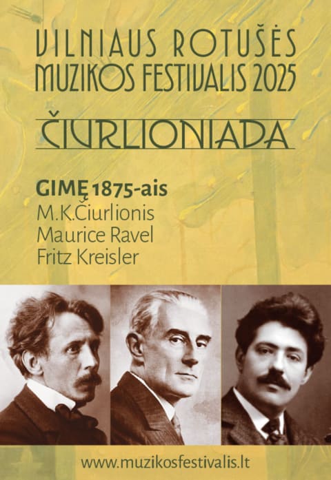 Pirkti bilietus GIMĘ 1875-ais | Čiurlionis, Ravel, Kreisler Vilnius, Vilniaus Rotušė Balandis 11