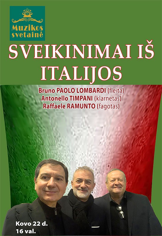 Pirkti bilietus SVEIKINIMAI IŠ ITALIJOS Vilnius, MUZIKOS SVETAINĖ Kovas 22