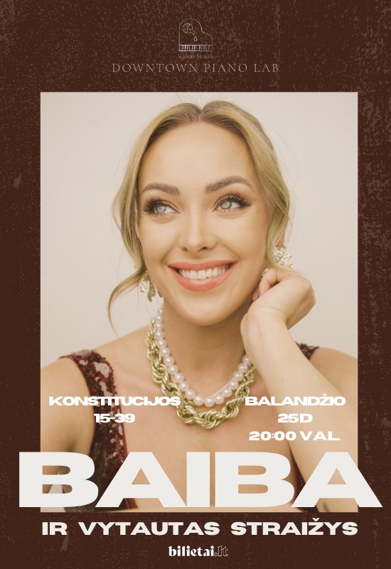 Pirkti bilietus Balso ir klavišų alchemija - vakaras su Baiba ( pop, soulas) Vilnius, Downtown Piano Lab Balandis 25