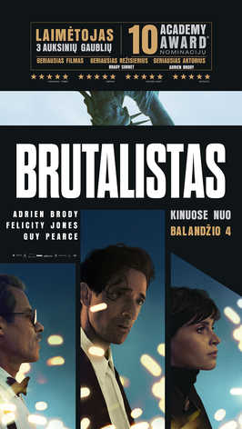 Buy tickets Brutalistas (The Brutalist) Vilnius, MULTIKINO Ozas April 12