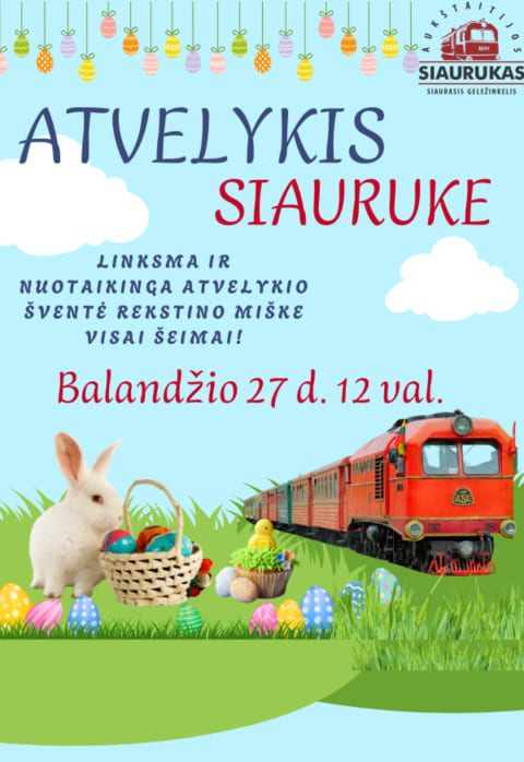 Buy tickets Atvelykis siauruke Panevėžys, Aukštaitijos siaurojo geležinkelio Panevėžio st. April 27