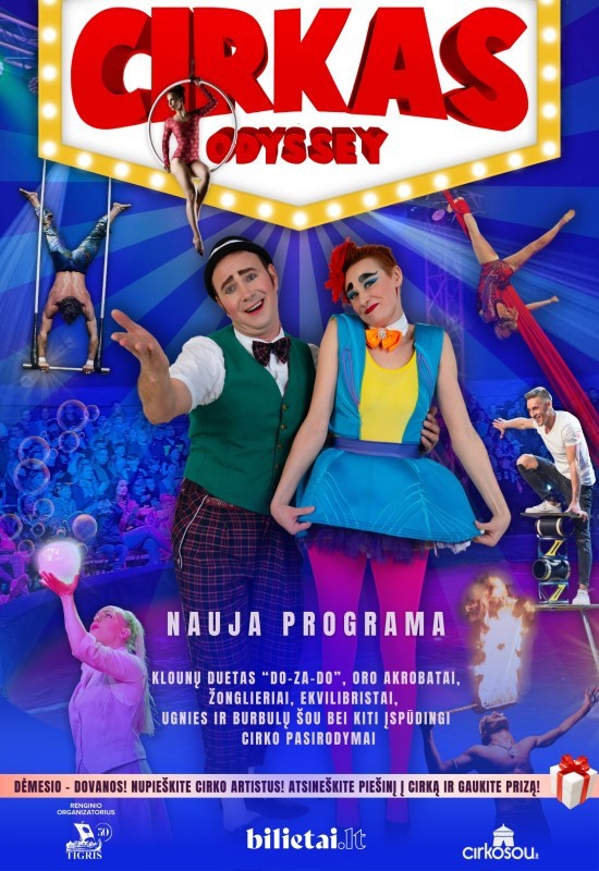 Pirkt biļetes CIRKAS ODYSSEY | Širvintos Širvintos, Cirko palapinė prie turgaus Širvintuose Maijs 17