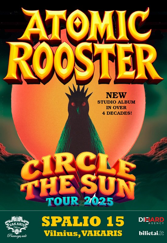 Pirkti bilietus Klasikinio roko legendos: ATOMIC ROOSTER Circle The Sun Tour 2025 - Vilnius Vilnius, Pramogų salė VAKARIS Spalis 15