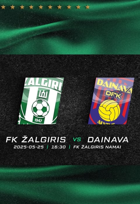 Pirkti bilietus Topsport A lyga: FK „Žalgiris“ – „Dainava“ Vilnius, Žalgirio namų stadionas Gegužė 25