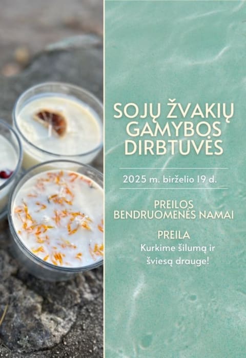 Pirkti bilietus Kūrybinis žvakių vakaras Preiloje visai šeimai! Preila, Preilos bendruomenės namai Birželis 19