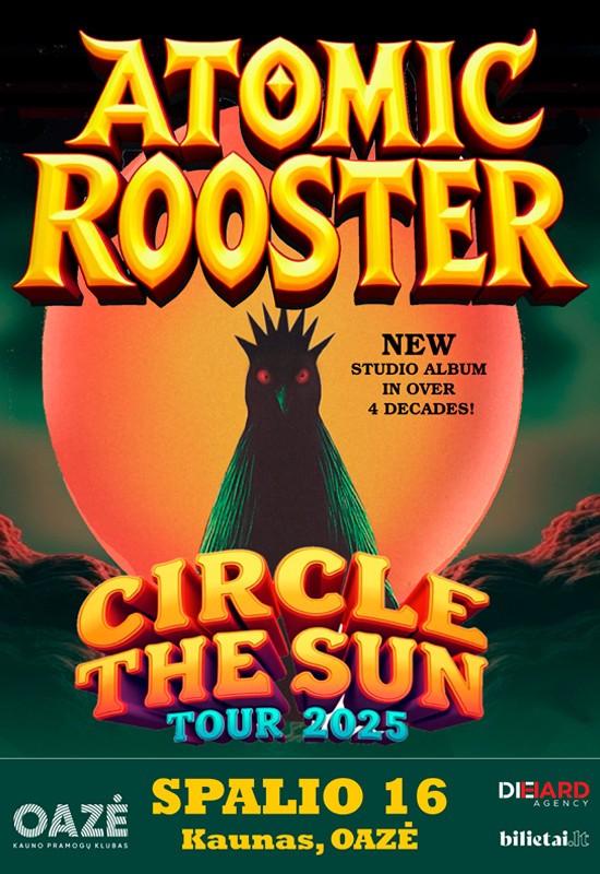 Pirkti bilietus Klasikinio roko legendos: ATOMIC ROOSTER Circle The Sun Tour 2025 - Kaunas Kaunas, Kauno OAZĖ Spalis 16