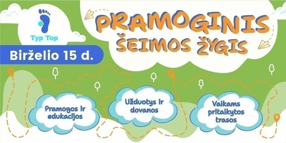Pirkti bilietus Pramoginis TYP TOP šeimos žygis birželį Vilnius, Dvarčionių šaltinis Birželis 15