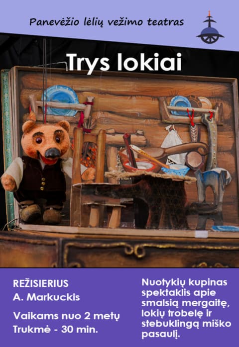 Pirkti bilietus „TRYS LOKIAI“, rež. A.Markuckis Panevėžys, Panevėžio lėlių vežimo teatras Gegužė 18