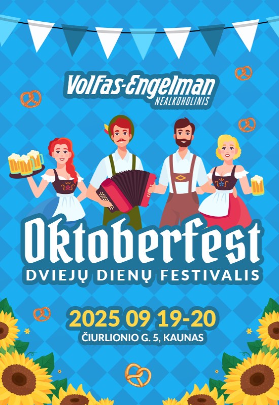 Buy tickets Oktoberfest by Volfas Engelman nealkoholinis 2025 Kaunas, Volfas Engelman bravoro kiemas September 19
