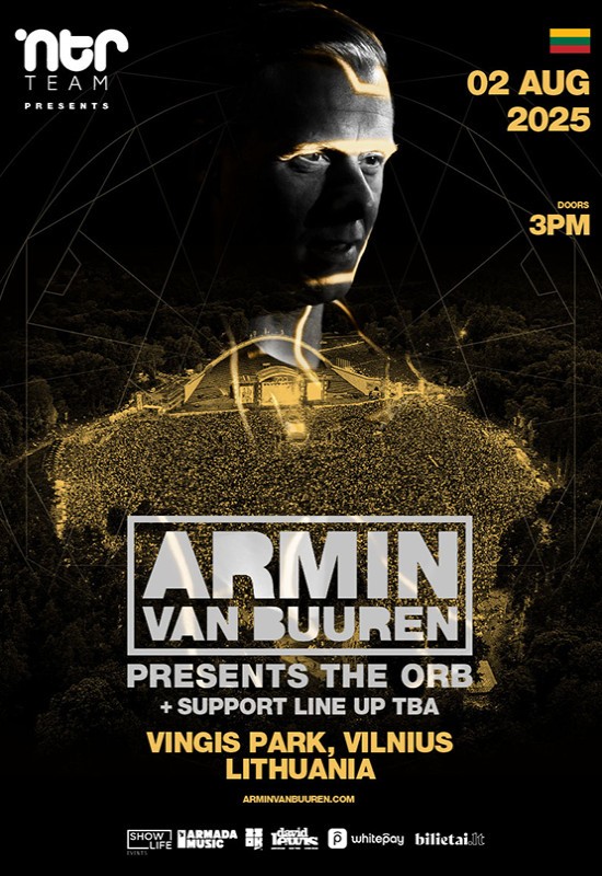 Pirkti bilietus ARMIN VAN BUUREN. THE ORB WORLD TOUR 2025 Vilnius, Vilniaus Vingio parkas Rugpjūtis 02