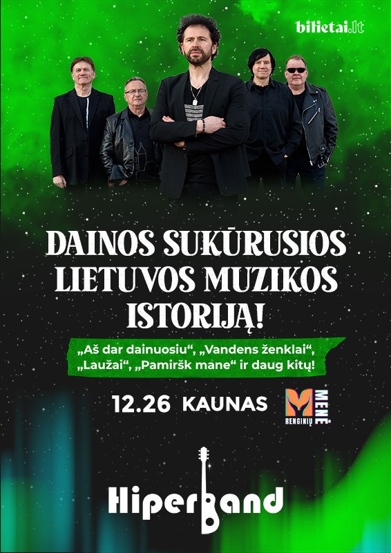 Pirkti bilietus HIPERBAND - Kalėdinis koncertas Kaune Kaunas, Renginių salė Manborė Gruodis 26